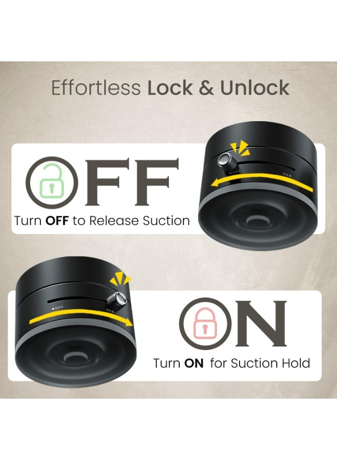 بورترونيكس Portronics Hold X Magnetic Vacuum Suction Mobile Holder, Multiple Angle Adjustment, Retractable, Strong Magnetic Attachment, Compatible with iPhone & Android Phone for Car, Desk, Mirror, Glass(Black) - Image 3